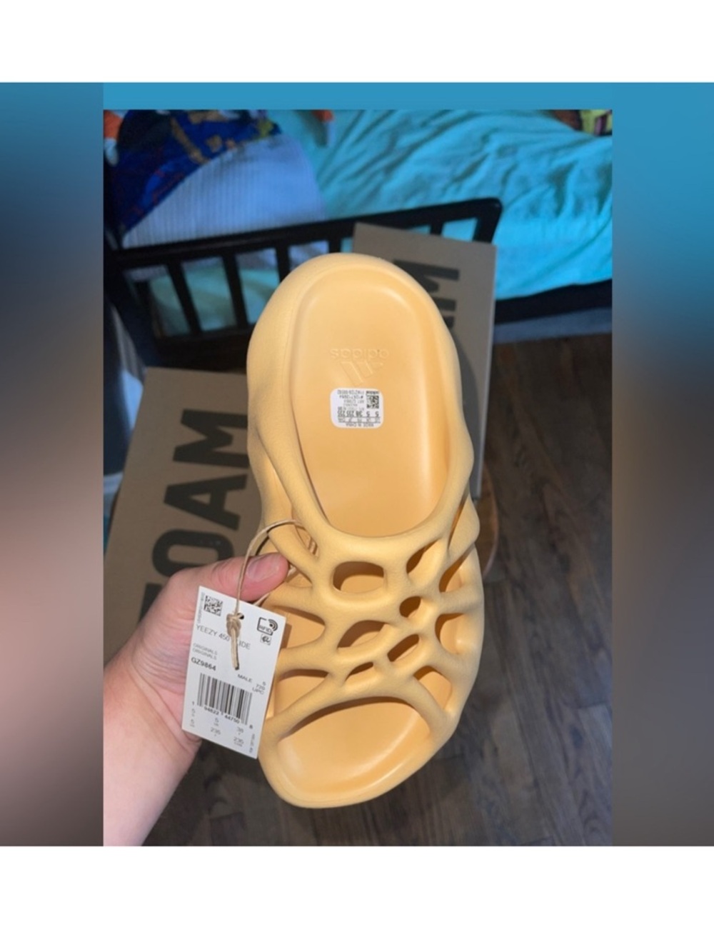 adidas Kids Yellow Foam Slide Sandal